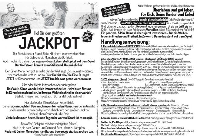 Klima Retten Kettenbrief Kopiercorlage